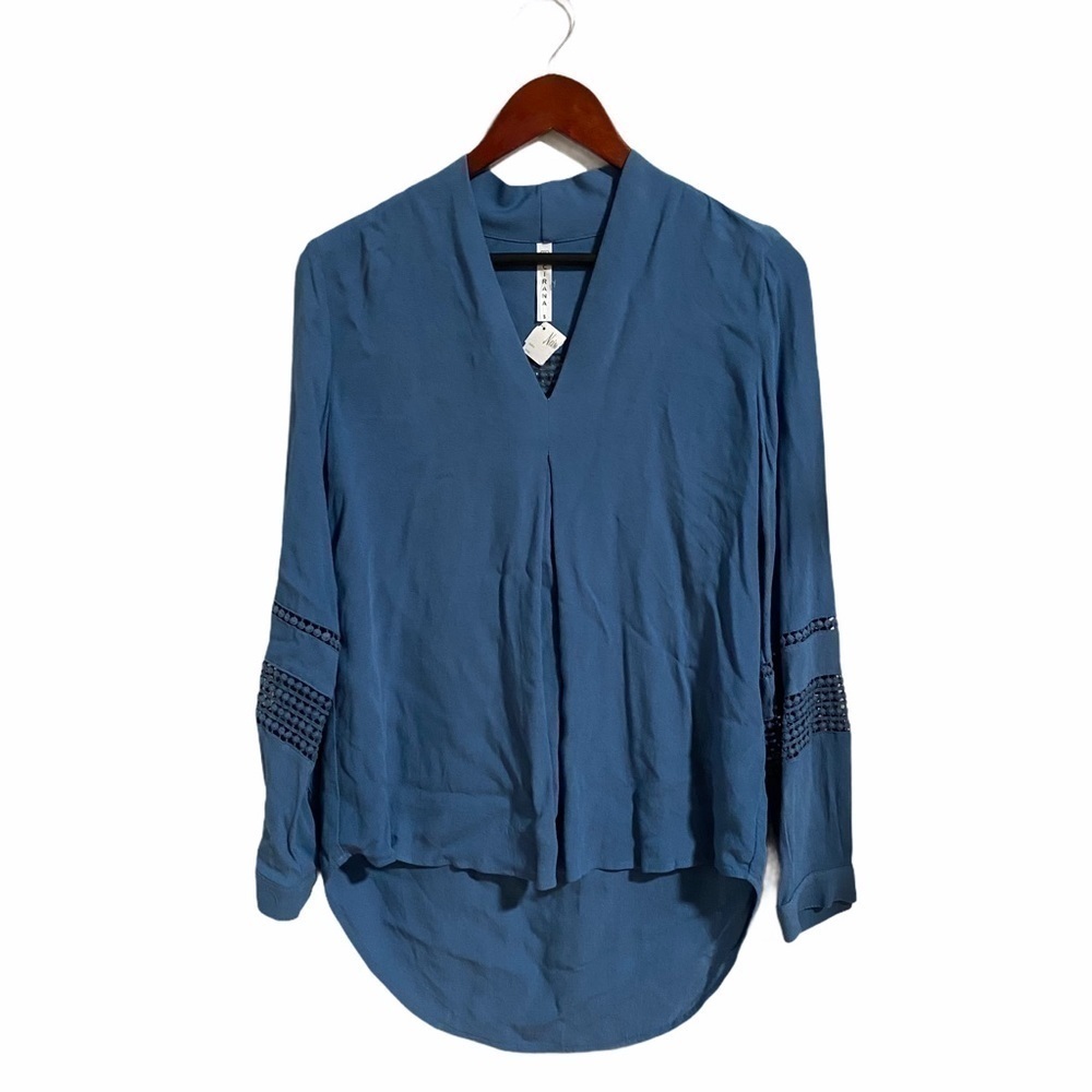 New Cirana Long Sleeve Boho Blouse Lace Insets